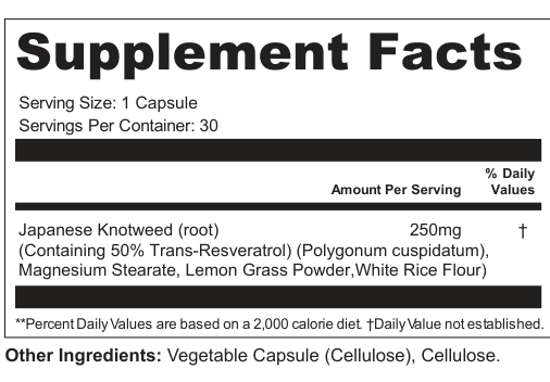 Supplement Facts for Crimson Arc