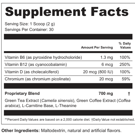 Supplement Facts for Driftstone